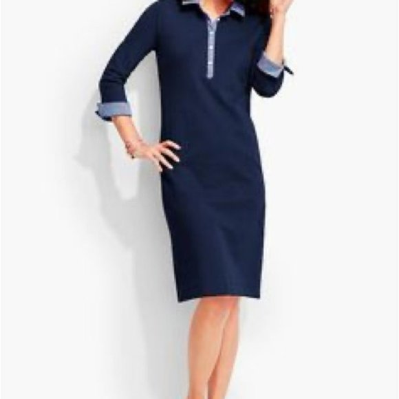 (SOLD) TALBOTS Collared Shift Dress Medium Petite Size - Picture 2 of 5